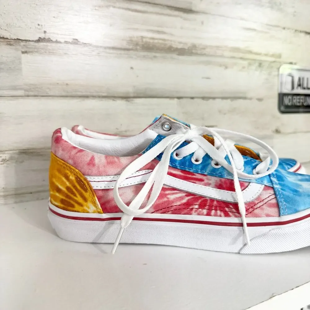 Vans Shoes Unisex Junior Size 6 Classic Old Skool Tie‎ Dye Block Skate Sneakers